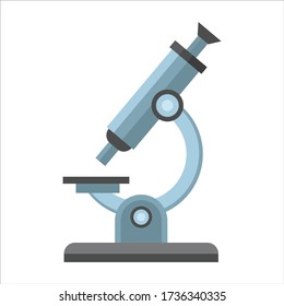 Microscope isolated on a white background. Flat. Vector illustration