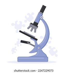 Microscope isolated on white background in flat style