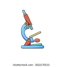 Microscope isolated vector illustration. Laboratory instrument design element. Science research device sign.