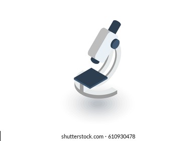 microscope isometric flat icon. 3d vector colorful illustration. Pictogram isolated on white background