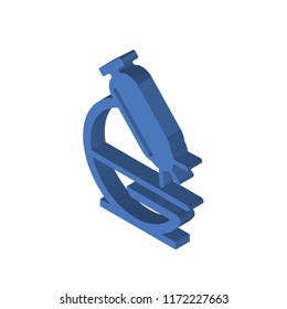 Microscope isometric left top view 3D icon