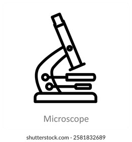 Microscope and lab icon concept