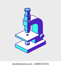 microscope lab isometric vector illustration