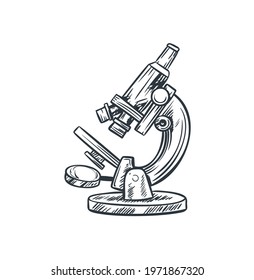 Microscope, Lab Item, Vector illustration Design.