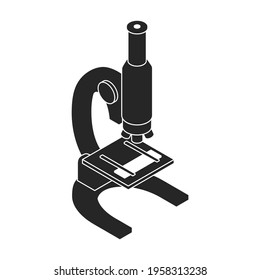 Microscope of lab vector black icon. Vector illustration microscope on white background. Isolated black illustration icon of lab equipment.
