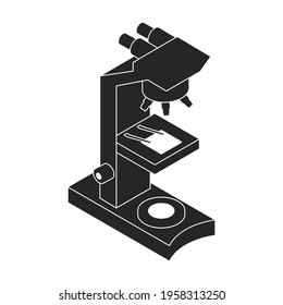 Microscope of lab vector black icon. Vector illustration microscope on white background. Isolated black illustration icon of lab equipment.