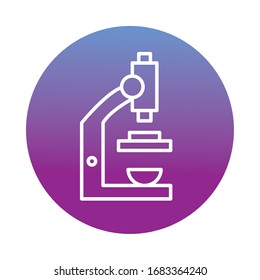 microscope laboratory block style icon vector illustration design