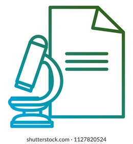 microscope laboratory with document