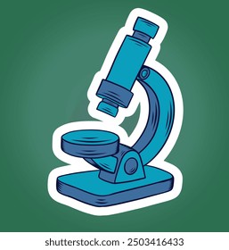 Microscope. Laboratory equipment, research microscope vector illustration