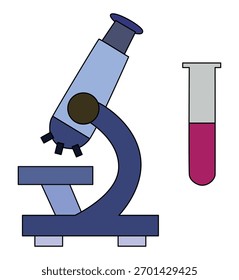 Laboratório de microscópio isolado sobre um fundo branco