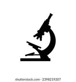 Microscope laboratory science silhouette, Consider incorporating a stylized, clean and minimalist design