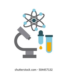 microscope laboratory scientific line icons vector illustration design