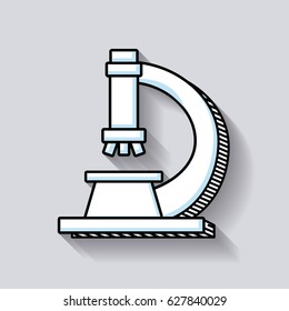 microscope laboratory scientific line icons