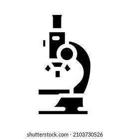 herramienta de laboratorio microscopio glifo vector de icono. signo de herramienta de laboratorio de microscopio. símbolo de contorno aislado ilustración negra