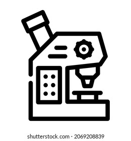 microscope laboratory tool line icon vector. microscope laboratory tool sign. isolated contour symbol black illustration