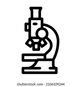 vector de icono de la línea de herramientas de laboratorio de microscopio. signo de herramienta de laboratorio de microscopio. símbolo de contorno aislado ilustración negra