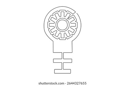 Microscope labs in continuous one line drawing. Single line art illustration of laboratory equipment. Editable vector, Microscope in single line draw illustration. 