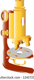 Microscope last century - monocular with three lenses with magnification up to 400x