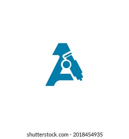 microscope letter A logo simple