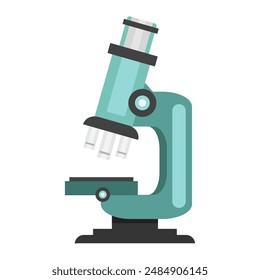 Microscope with light illustration, ideal for educational presentations, science articles, medical publications, and research projects