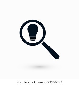 microscope and lightbulb icon, flat design best vector icon