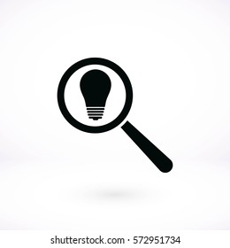 microscope and lightbulb icon, flat design best vector icon