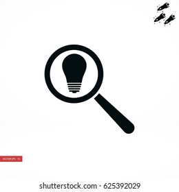 microscope and lightbulb icon, flat design best vector icon