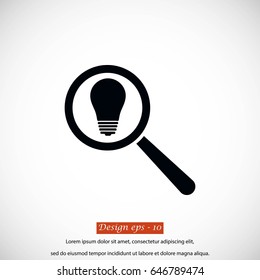 microscope and lightbulb icon, flat design best vector icon