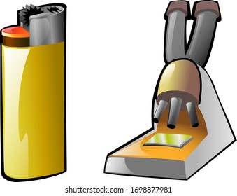 microscope and lighter to edit with your logo