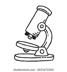 uma ilustração de arte de linha de microscópio