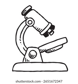 uma ilustração de arte de linha de microscópio