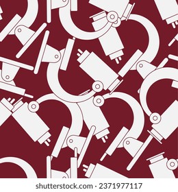 Microscope line art seamless pattern. Suitable for backgrounds, wallpapers, fabrics, textiles, wrapping papers, printed materials, and many more.