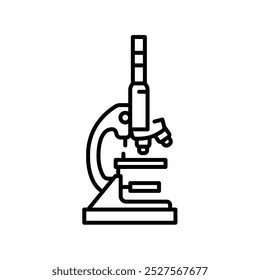 Microscope line black icon. Sign for web page, mobile app, button, logo. Vector isolated button. Editable stroke.
