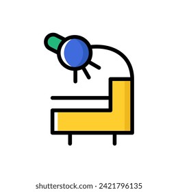 Microscope line colourful vector illustration. Science concept icon.