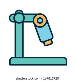 Microscope line and fill style icon design, Science chemistry laboratory research technology biology equipment and test theme Vector illustration