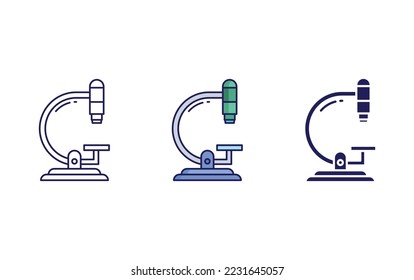 Microscope line and glyph icon isolated on white background, science lab vector illustration