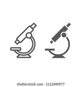 Microscope line and glyph icon, school and education, science sign vector graphics, a linear pattern on a white background, eps 10.