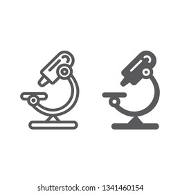 Microscope line and glyph icon, science and lab, lens sign, vector graphics, a linear pattern on a white background, eps 10.
