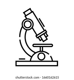 Microscope line icon, concept sign, outline vector illustration, linear symbol.