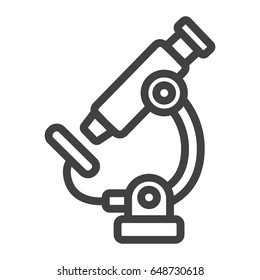 Microscope line icon, Education and science, vector graphics, a linear pattern on a white background, eps 10.