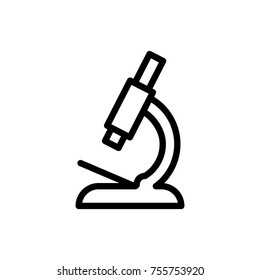 Microscope line icon. High quality black outline logo for web site design and mobile apps. Vector illustration on a white background.