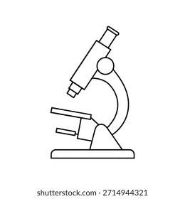 Microscope Line Icon Isolated on White Background