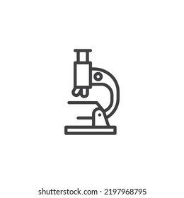 Microscope line icon. linear style sign for mobile concept and web design. Lab microscope outline vector icon. Symbol, logo illustration. Vector graphics