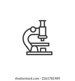 Microscope line icon. linear style sign for mobile concept and web design. Research microscope outline vector icon. Symbol, logo illustration. Vector graphics