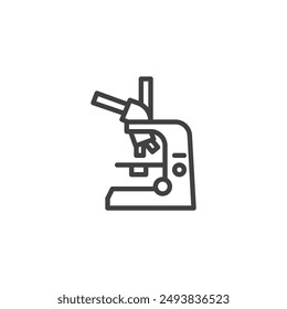 Microscope line icon. linear style sign for mobile concept and web design. Microscope outline vector icon. Laboratory symbol, logo illustration. Vector graphics
