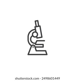 Microscope line icon. linear style sign for mobile concept and web design. Microscope outline vector icon. Biology symbol, logo illustration. Vector graphics