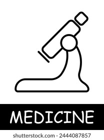 Icono de línea de microscopio. Magnificación, gérmenes, medicina, salud, hospital, médico, ciencia, recuperación, toga. Icono de línea de Vector para negocios y publicidad