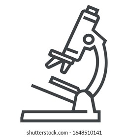 Microscope line icon on white background