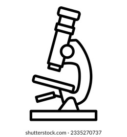 microscope line icon, outline vector sign, linear style pictogram isolated on white. Study symbol, logo illustration. Editable stroke
