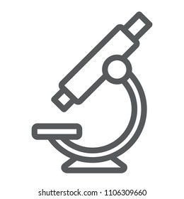 Microscope line icon, school and education, science sign vector graphics, a linear pattern on a white background, eps 10.